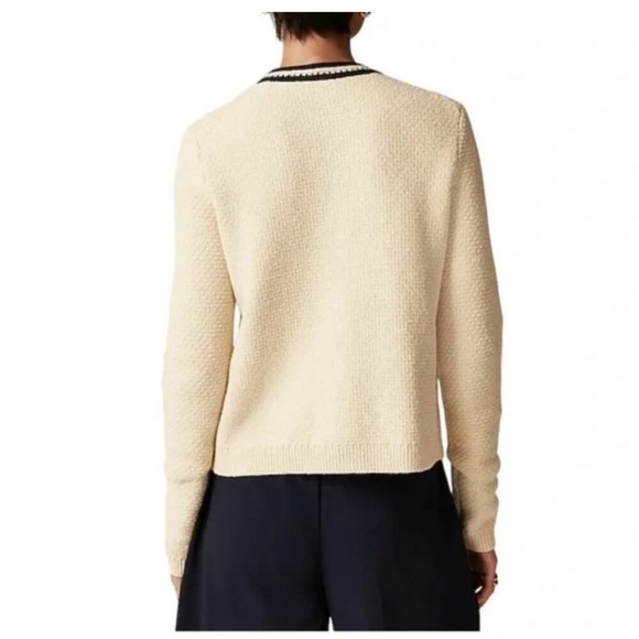 J. Crew Cream Contrast Trim Cardigan with gold Buttons* NWT - Picture 4 of 9